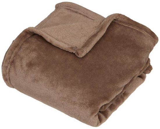 2-in-1 Kuschelkissen und Decke – Mit Reißverschluss – Decke & Kissen – Für Kinder – Hunde-Design – Polyester – 150 x 100 cm – Braun