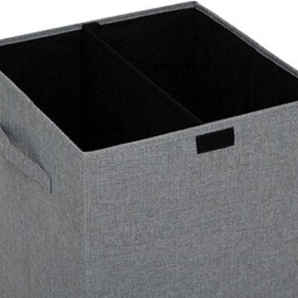 5Five Eureka sorteer wasmand - 74 liter - grijs - 37 x 37 x 60 cm - MDF/Polyester stof - met afsluitklep