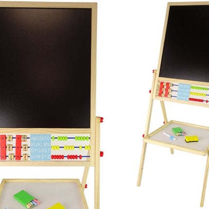 2 in 1 - Onderwijsbord - Magnetisch Whiteboard & Krijtbord met Accessoires - Stabiele - Veilige Constructie - CA. 101 x 41 x 39 cm - Hout