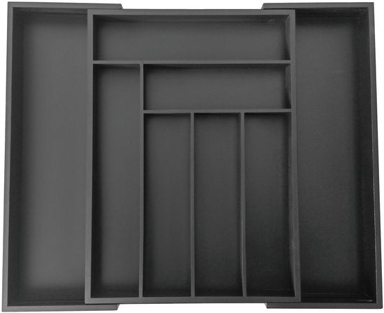 Kinghoff - Bamboe Lade-inzet - Zwart - Uitschuifbaar - 8 Compartimenten