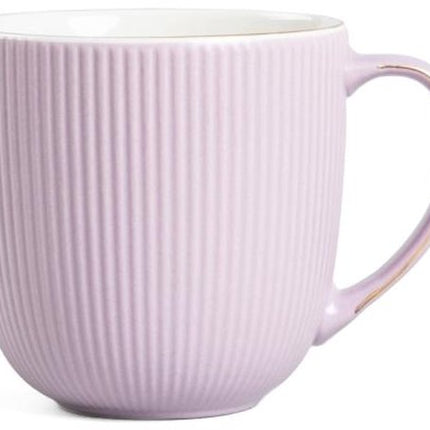 Homla - Mok - Koffiemok - Theemok - Set van 6 - Grote Beker - Vaatwasserbestendige Mok - Moderne Serviesmok - Keramiek - 350ml - Paars