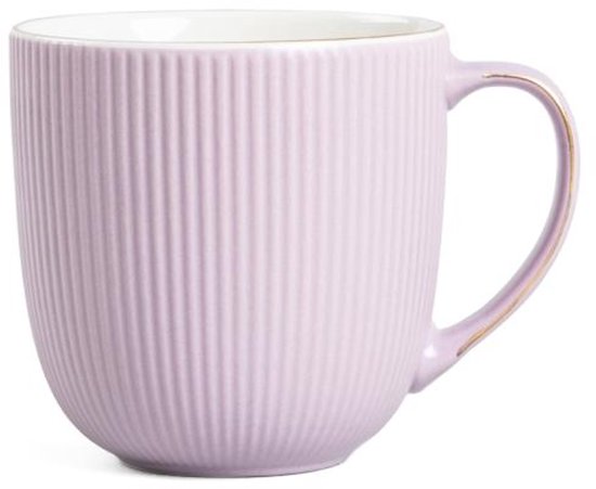 Homla - Mok - Koffiemok - Theemok - Set van 6 - Grote Beker - Vaatwasserbestendige Mok - Moderne Serviesmok - Keramiek - 350ml - Paars