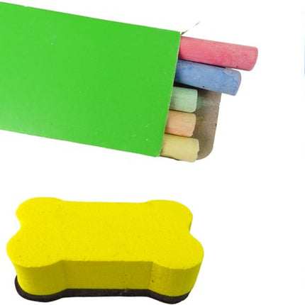 2 in 1 - Onderwijsbord - Magnetisch Whiteboard & Krijtbord met Accessoires - Stabiele - Veilige Constructie - CA. 101 x 41 x 39 cm - Hout