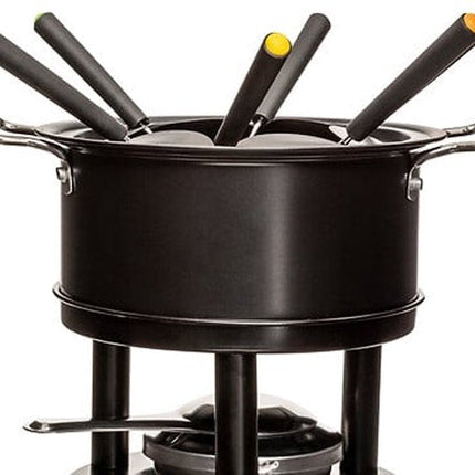 Five Fondueset – 6 Personen – schwarz – Schokoladenfondue – Käsefondue – D19 cm