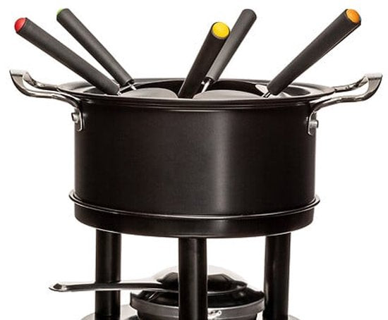 Five Fondueset – 6 Personen – schwarz – Schokoladenfondue – Käsefondue – D19 cm