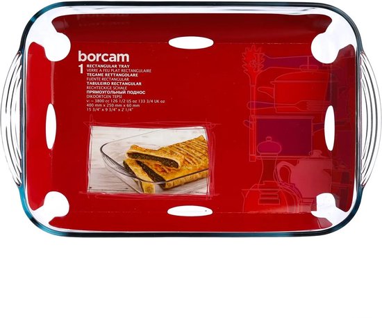 Secret de Gourmet - Plat à four rectangulaire - Verre transparent - 40 x 25 cm - 6 litres