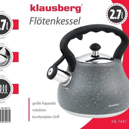 Top Choice - Stalen fluitketel - marmer grijs - 2.7 liter
