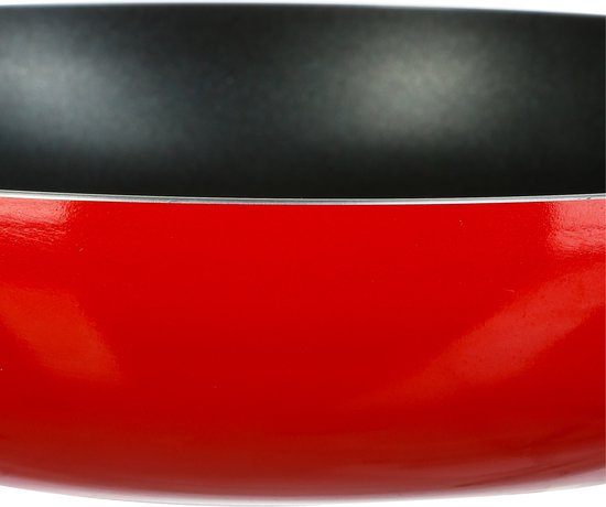 Secret de Gourmet - Koekenpan - Alle kookplaten/warmtebronnen geschikt - rood/zwart - Dia 28 cm