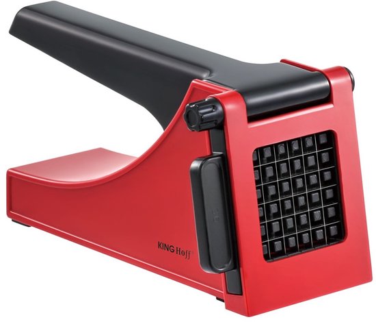 Kinghoff 1912 - Coupe-frites - morceaux de 36 x 10 mm - lames en acier inoxydable - Rouge