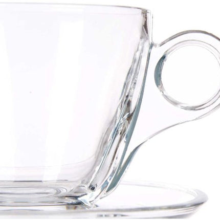 Vivalto Koffiemok met Schoteltje - Set van 6 - Glas - 170ml