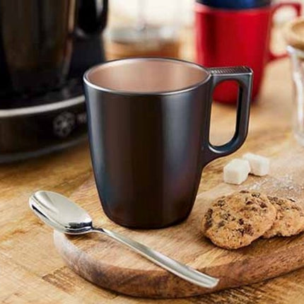 Mok - Moderne Koffiemokken - Glazen Mok - Set van 2 - Luxe Drinkglazen Voor Koffie & Thee - 250ml - 10.4 x 10.4 x 9.2 cm - Zwart