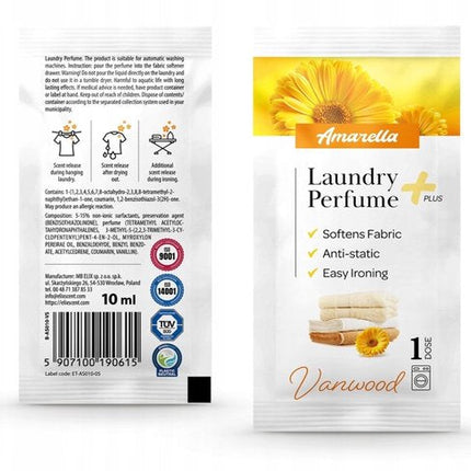 Elix - Amarella Wasparfum - Set van 4 Sachets - Laundry Perfume - Wasverzachter Parfum - Antistatisch Strijkgemak - Langdurig - 10ml Sachet - Vanwood