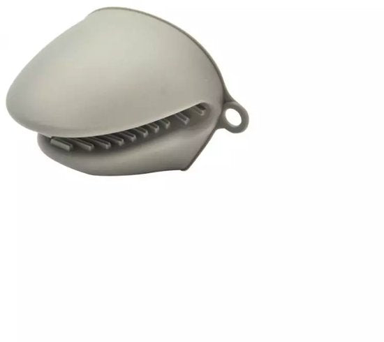 Kinghoff – 2-teiliges – Silikon-Topflappen-Set – Ofenhandschuh – Hitzebeständiger Topfgreifer – Anti-Rutsch-Silikon – Geeignet für Backofen, Mikrowelle und Gefrierschrank – 8,5 x 7,8 cm – Grau