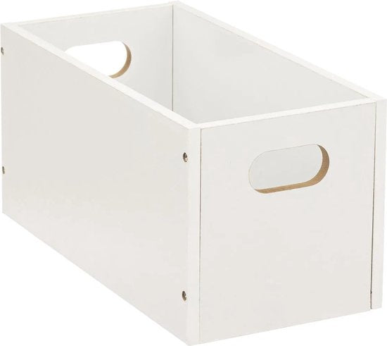 5Five houten opbergmanden wit, set van 2 – kastmand 7 liter, 31 x 15 cm – foto 2