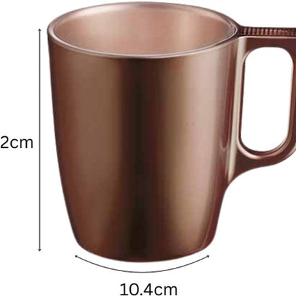 Mok - Moderne Koffiemokken - Glazen Mok - Set van 6 - Luxe Drinkglazen Voor Koffie & Thee - 250ml - 10.4 x 10.4 x 9.2 cm - Chocolade