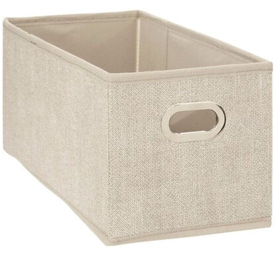 Opbergdoos - Opbergdoosset - Gevlekt - Opvouwbaar - Set van 2 - Stoffen Opbergmand - Met Handgreep - 31 x 15.5 x 15.2 cm - Beige