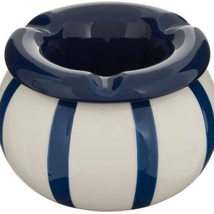 Dela Asbak - Design Asbak Keramiek - Compacte Sigaretten Asbak - Moderne Tafelasbak - Decoratieve Asbak voor Binnen - ca. Ø9 x 6 cm - Blauw