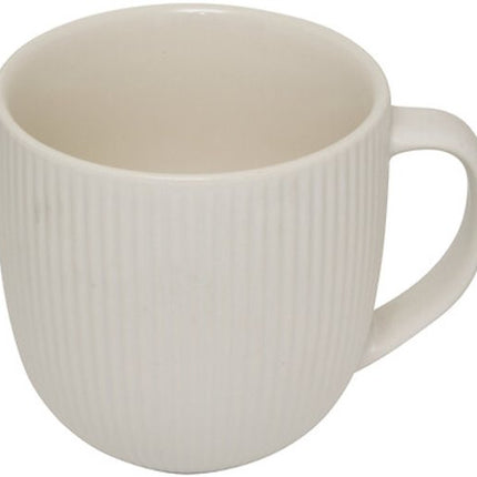 Strata Mok Set - Koffiemok - Set van 6 - Porseleinen Mok - Theemok van New Bone China - Moderne Bekers - Magnetron & Vaatwasser Bestendig - 210ml - Wit