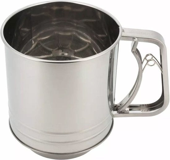 KINGHOFF Mehlsieb 450g – Edelstahl Mehlsieb zum Backen