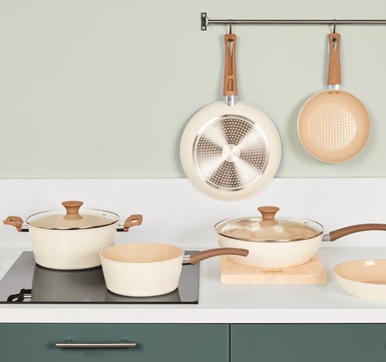 5Five koekenpan Harmony Ø 28 cm – beige, voor alle warmtebronnen – foto 3