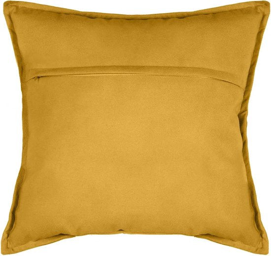 Atmosphera sierkussen Sophia, okergeel – polyester met rits, 52 x 52 cm – foto 3