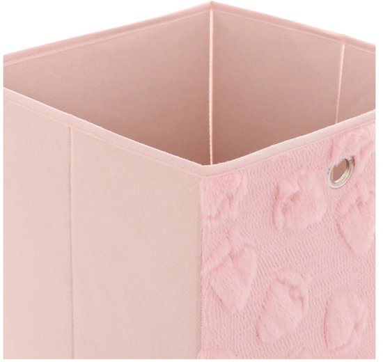 Atmosphera Kids Fraiz opbergmand roze – opvouwbaar, 30 x 30 x 30 cm – foto 6