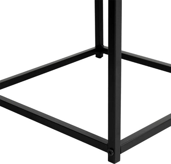 Atmosphera bijzettafels met marmereffect, set van 2 – zwart, H 36 en 40 cm – foto 5