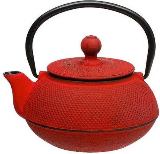 Cast iron red teapot - secret de gourmet - 0.6L