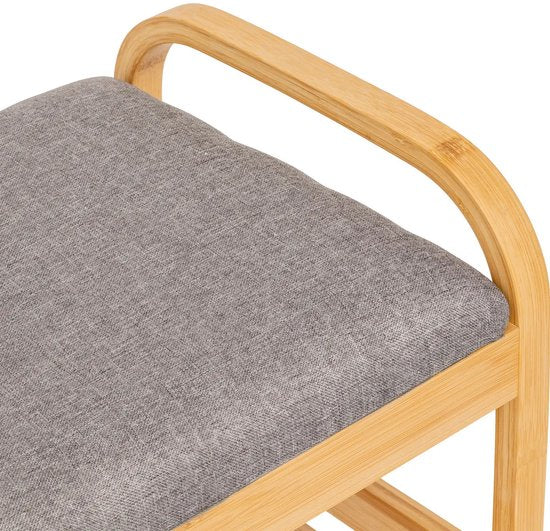 5Five Schoenenrek Bankje - 2-laags - bamboe / kunststof - 90 x 34 x 45 cm - voor 4 paar schoenen