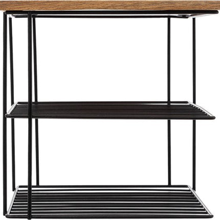 5Five Keukenrek aanrecht organiser - metaal - hout - 24 x 24 x 24 cm - pannenrek