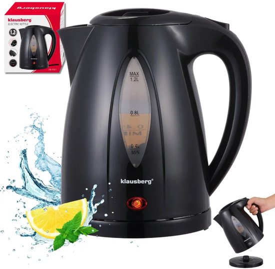 Klausberg KB-9001 waterkoker 1,2 liter – zwart, 1100 W, draaibare voet – foto 2