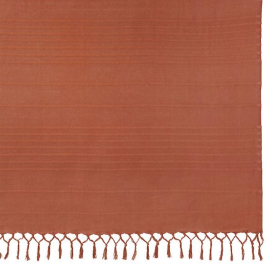 Atmosphera plaid van katoen in terracotta – woondeken 160 x 220 cm – foto 3