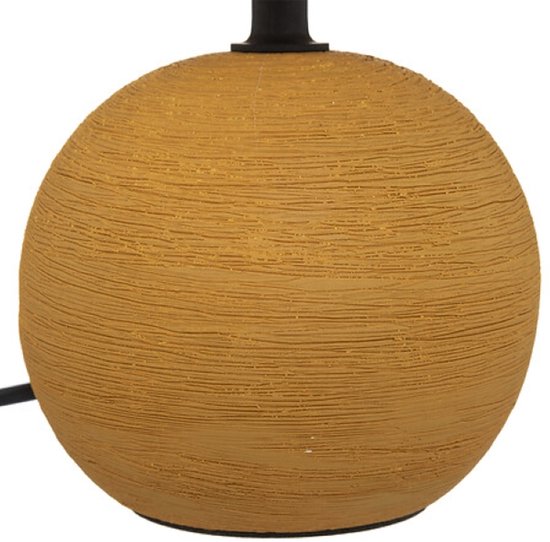 Timéo Bol Tafellamp - Keramische Lamp - Set van 2 - Moderne Tafellamp met Kabel - Sfeerverlichting voor Woonkamer - Slaapkamer - Bureau - 25cm in Hoogte - Geel
