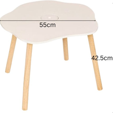 Douceur Organic Kindermeubel - Kindermeubelset - Kindermeubel - 1 Tafel + 2 Stoelen - Set voor Kinderen - MDF & Dennenhout - Wit