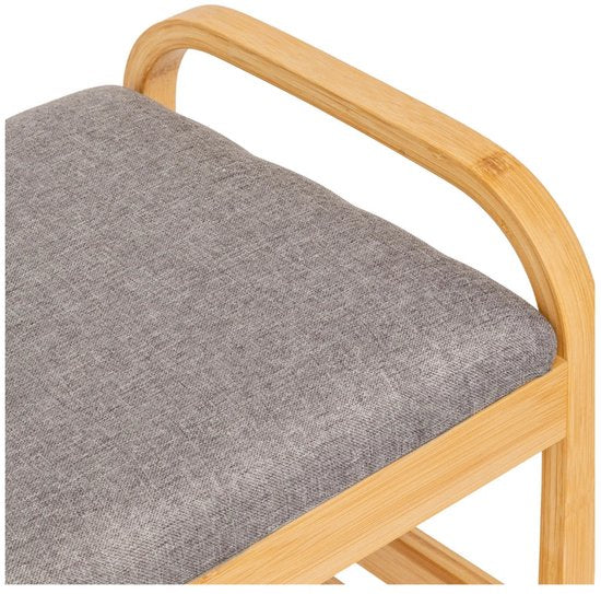 5Five Schoenenrek Bankje - 2-laags - bamboe / kunststof - 90 x 34 x 45 cm - voor 4 paar schoenen