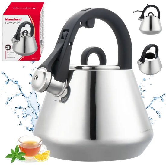 Klausberg 7947 - Whistling kettle - 2.5 litres - Stainless steel - Silver-coloured