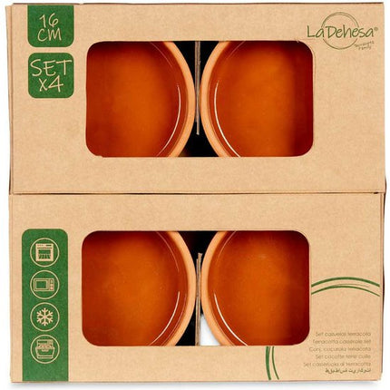 La Dehesa - Tapas / Creme brulee schaaltjes - 8x stuks - terracotta/bruin - 16 x 4 cm - serveerschaaltjes - hapjes - voedsel
