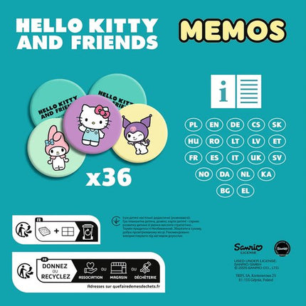 Kinderspel Memos Hello Kitty - 36 Kaarten - Geheugenspel vanaf 3 Jaar - voor het trainen van het Geheugen - Concentratie - Hand-oogcoördinatie