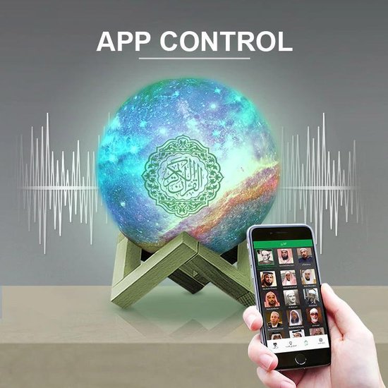 Koran lamp speaker met 7 ledkleuren, afstandsbediening en app