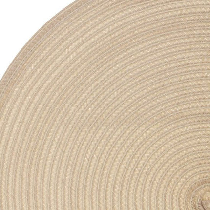 Secret de Gourmet ronde placemat - Set van 4x stuks - beige - gevlochten kunststof - Dia 38 cm - Onderleggers