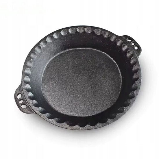 Hage - Kuchenform - Backform - Gusseiserne Kuchenform - Mit Griffen - Robust & Langlebig - Für Kuchen, Quiche, Gebäck & Brot - Ofen & Grill - Ø26 cm - 1 Liter - Schwarz