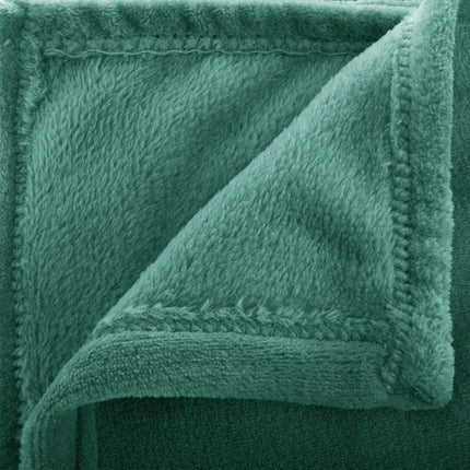 Atmosphera Plaid deken - groen - polyester - 130 x 180 cm - Bankdeken - Fleece plaid