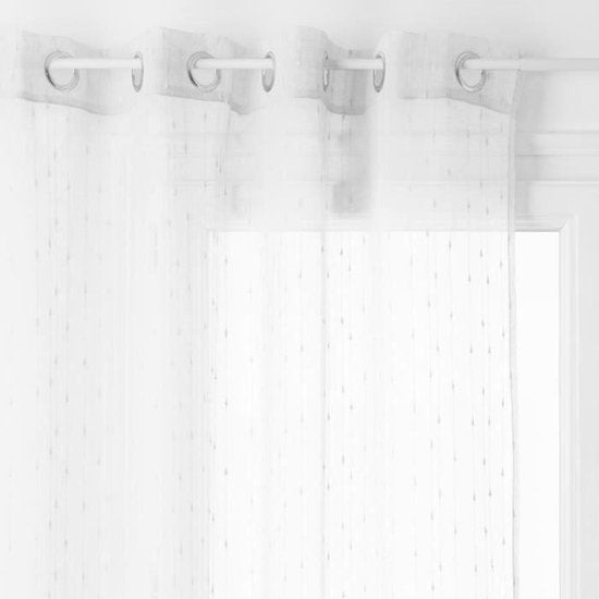 Anissa Gordijn - Vitrage Gordijnen - Sheer Curtains – Transparante Raamgordijnen - Lichtdoorlatend Gordijn voor Woonkamer & Slaapkamer - Polyester - 140 x 240 cm - Wit