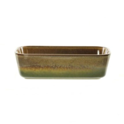 MPLCo - Broodvorm - Broodbakvorm - Bakvorm - Ovenschaal - Broodbakvorm voor Zelfgebakken Brood, Cake & Ovenschotels - Oven, Magnetron & Vaatwasserbestendig - 26 x 14.5 x 7.5 cm - Bruin met Donkergroene Ombre