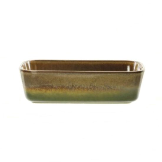 MPLCo - Brotform - Backform für Brot - Backform - Auflaufform - Backform für selbstgebackenes Brot, Kuchen & Aufläufe - Ofen-, mikrowellen- & spülmaschinenfest - 26 x 14,5 x 7,5 cm - Braun mit dunkelgrünem Ombré-Effekt