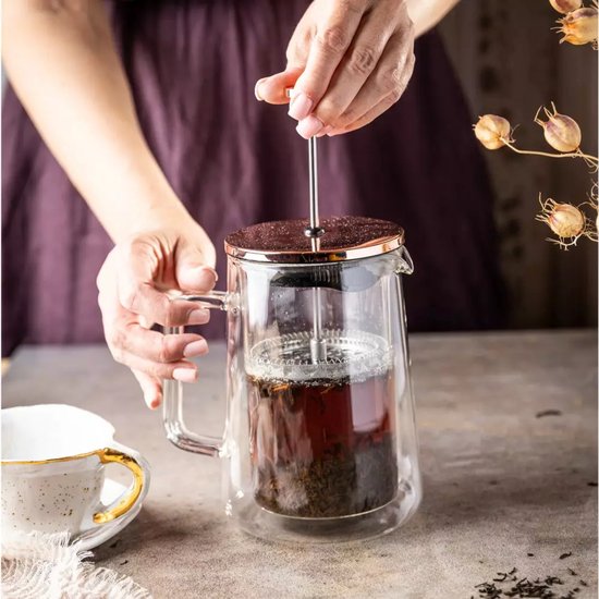 Klausberg KB7724 French press van glas – koperkleurig, 600 ml – foto 5