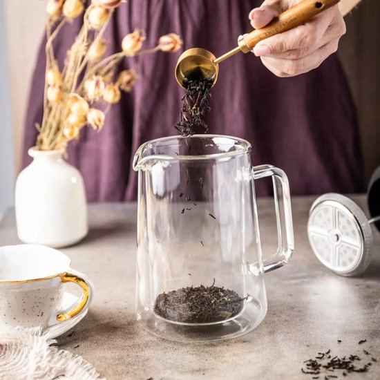 Klausberg KB7724 French press van glas – koperkleurig, 600 ml – foto 2