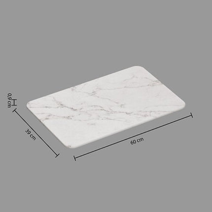 Diatomiet Badmat - Sneldrogende Badkamer Mat - Antislip Steen Badmat - Absorberende Douchemat - Duurzame Diatomite Bath Mat - 60 x 39 cm - Wit