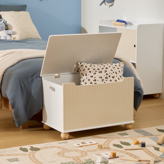 Atmosphera Kids speelgoedkist Bouli – beige opbergbox met handgrepen – foto 2