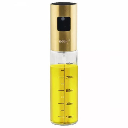 Oliespray - Olie Spray Fles - Olie & Azijn Verstuiver - RVS en Glas - 100ml - 4 x 18 cm - Goud